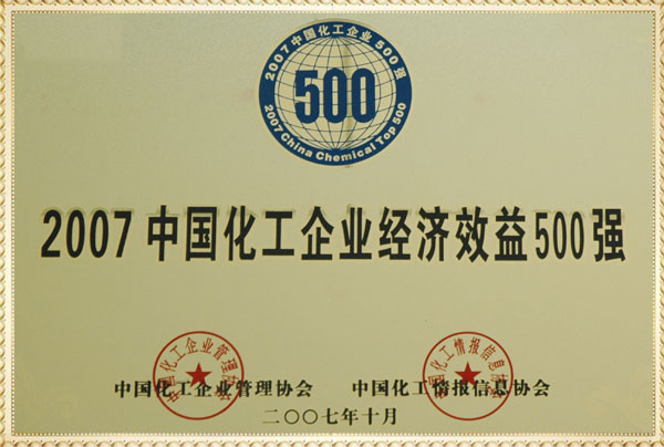 遠興2007年化工企業(yè)500強獎牌